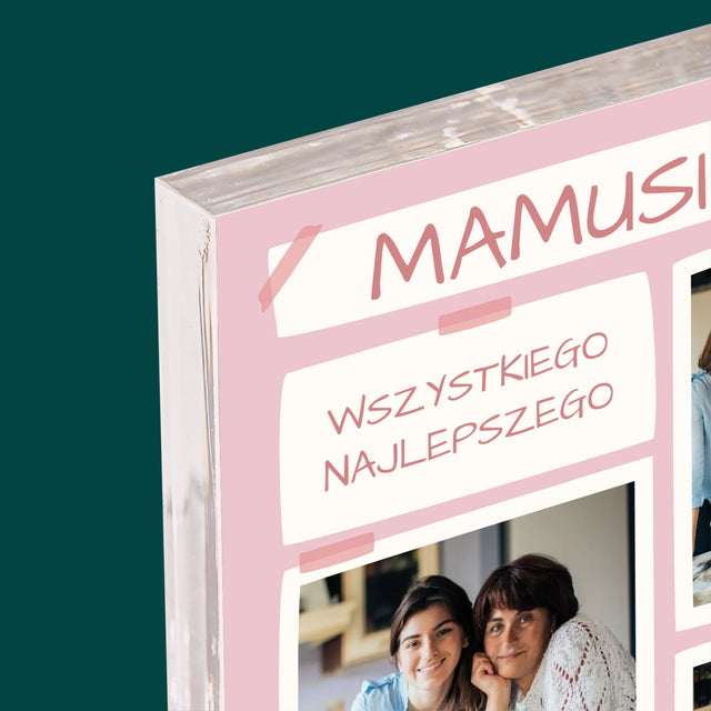 Fotokolaż: Mamusiu Wszystkiego Najlepszego - Blok Akrylowy z Nadrukiem