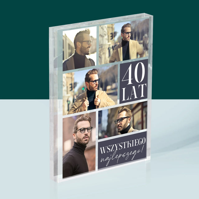 Fotokolaż: Urodziny Najlepszego - Blok Akrylowy z Nadrukiem