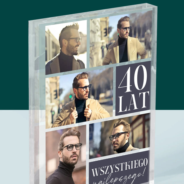 Fotokolaż: Urodziny Najlepszego - Blok Akrylowy z Nadrukiem