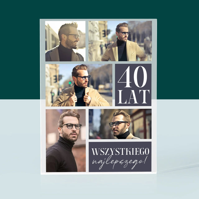 Fotokolaż: Urodziny Najlepszego - Blok Akrylowy z Nadrukiem