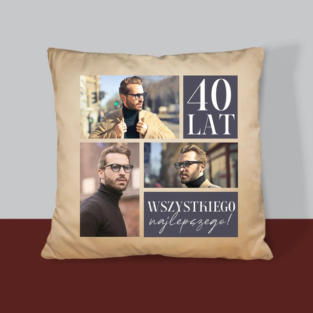 Fotokolaż: Urodziny Najlepszego - Poduszka z Nadrukiem