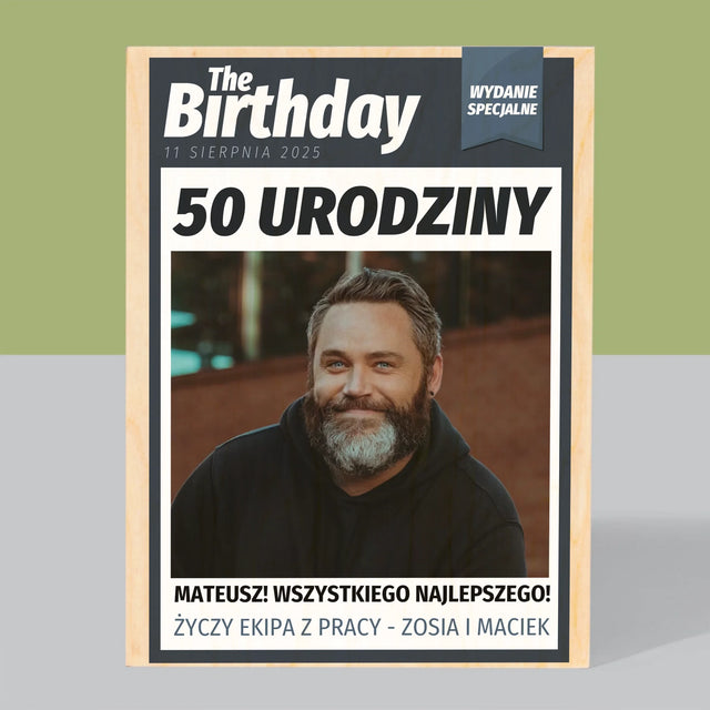 Okładka Magazynu: Birthday - Wydruk Na Drewnie