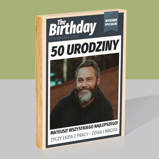Okładka Magazynu: Birthday - Wydruk Na Drewnie