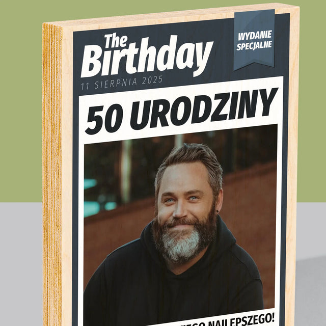 Okładka Magazynu: Birthday - Wydruk Na Drewnie