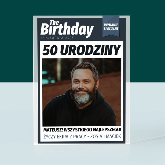 Okładka Magazynu: Birthday - Blok Akrylowy z Nadrukiem