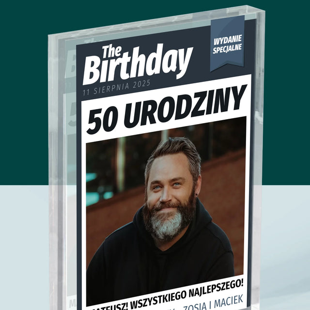 Okładka Magazynu: Birthday - Blok Akrylowy z Nadrukiem