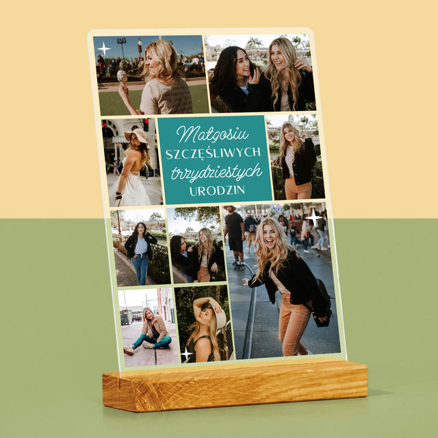 Fotokolaż: Szczęśliwych Urodzin - Wydruk Na Szkle Akrylowym