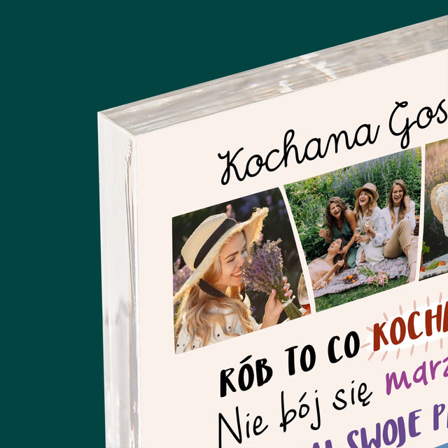 Fotokolaż: Urodziny Życzenia - Blok Akrylowy z Nadrukiem