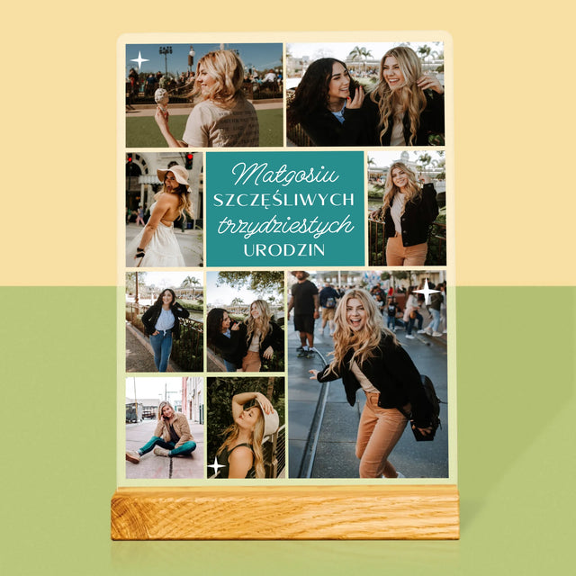 Fotokolaż: Szczęśliwych Urodzin - Wydruk Na Szkle Akrylowym