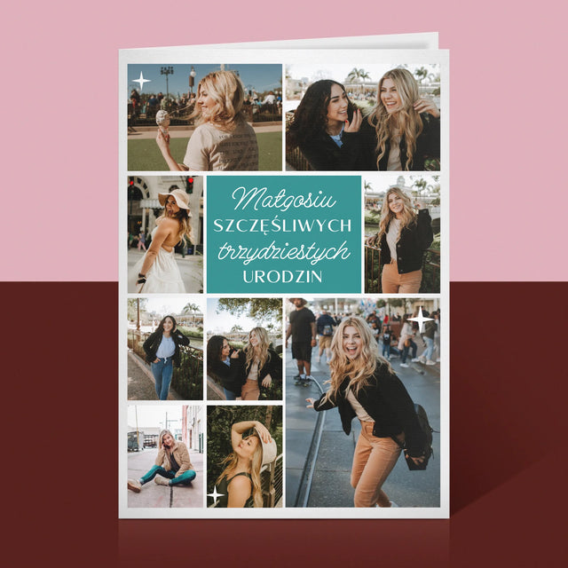 Fotokolaż: Szczęśliwych Urodzin - Kartka z Życzeniami