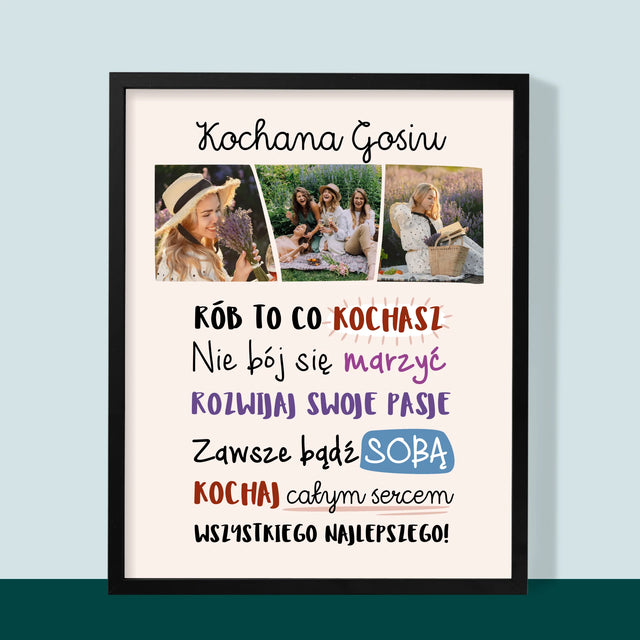 Fotokolaż: Urodziny Życzenia - Wydruk Obramowany