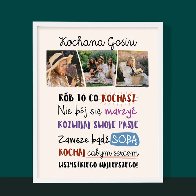 Fotokolaż: Urodziny Życzenia - Wydruk Obramowany