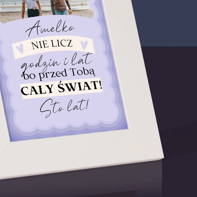 Zdjęcie i Podpis: Nie Licz Godzin i Lat - Ramka Na Zdjęcie
