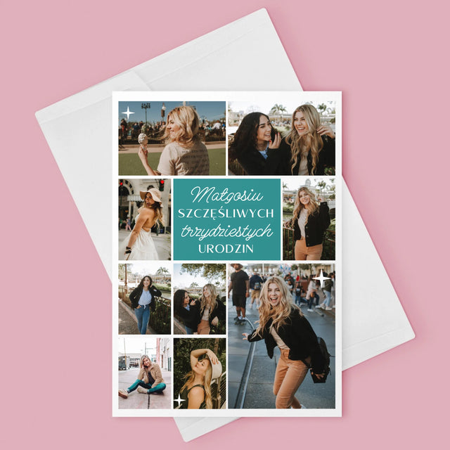 Fotokolaż: Szczęśliwych Urodzin - Kartka z Życzeniami