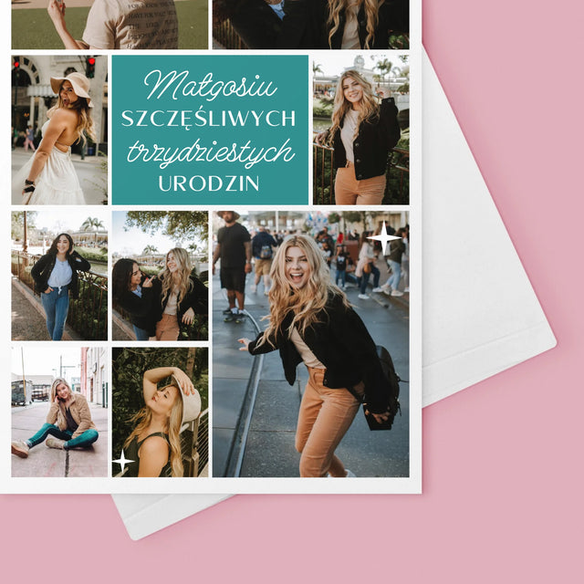 Fotokolaż: Szczęśliwych Urodzin - Kartka z Życzeniami