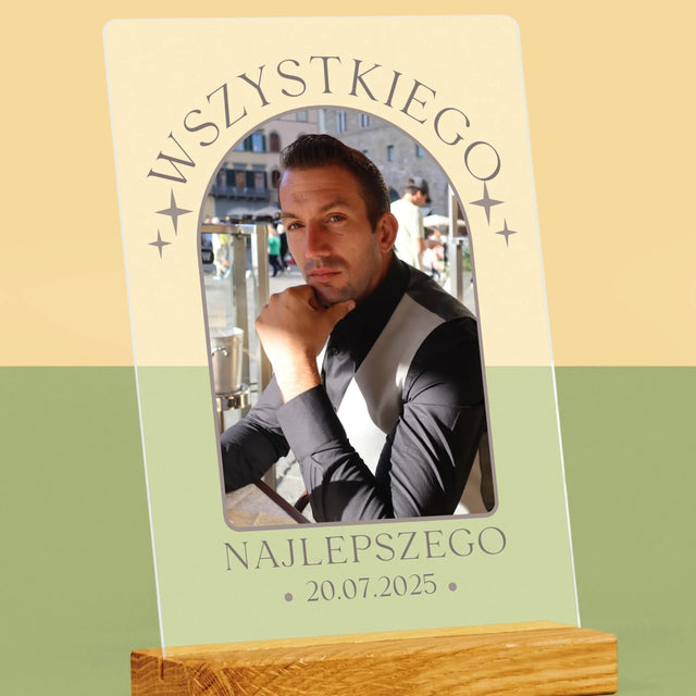 Zdjęcie i Podpis: Stylowe Urodziny - Wydruk Na Szkle Akrylowym