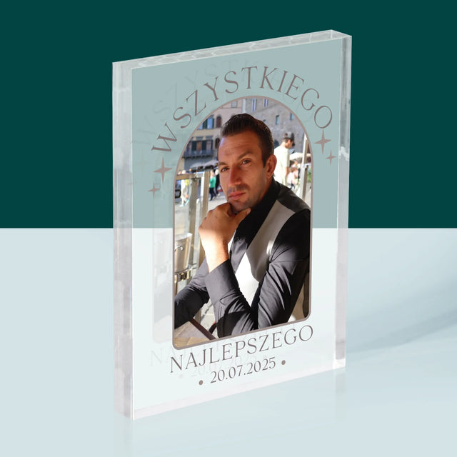 Zdjęcie i Podpis: Stylowe Urodziny - Blok Akrylowy z Nadrukiem