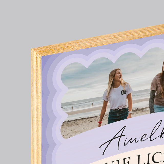 Zdjęcie i Podpis: Nie Licz Godzin i Lat - Wydruk Na Drewnie