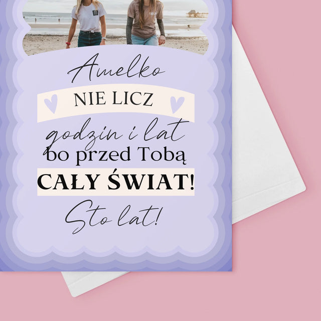 Zdjęcie i Podpis: Nie Licz Godzin i Lat - Kartka z Życzeniami