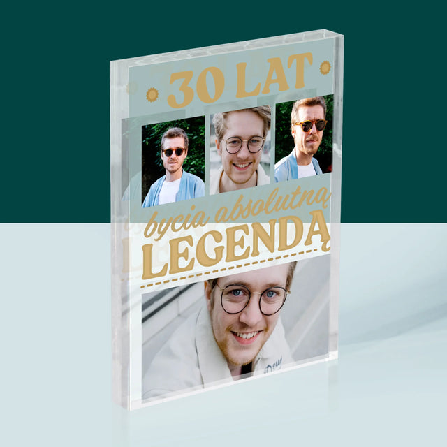 Fotokolaż: 30 Lat Bycia Legendą - Blok Akrylowy z Nadrukiem