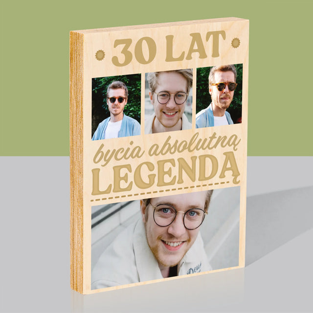 Fotokolaż: 30 Lat Bycia Legendą - Wydruk Na Drewnie