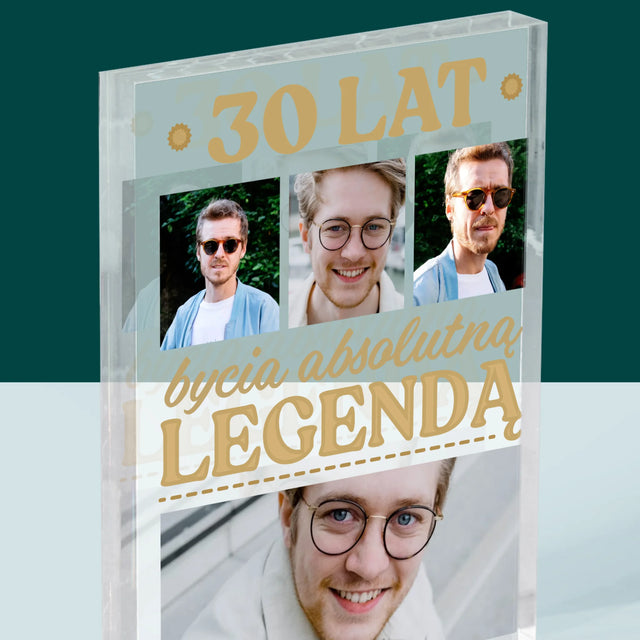 Fotokolaż: 30 Lat Bycia Legendą - Blok Akrylowy z Nadrukiem