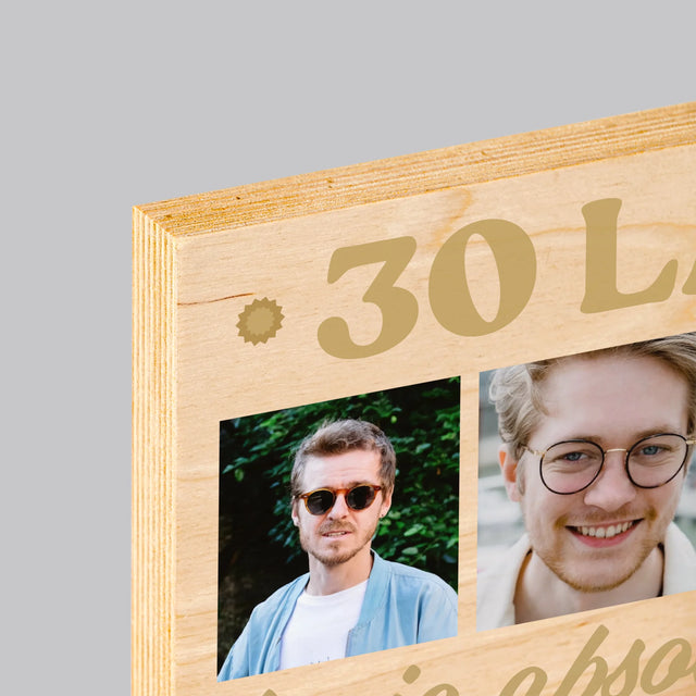 Fotokolaż: 30 Lat Bycia Legendą - Wydruk Na Drewnie