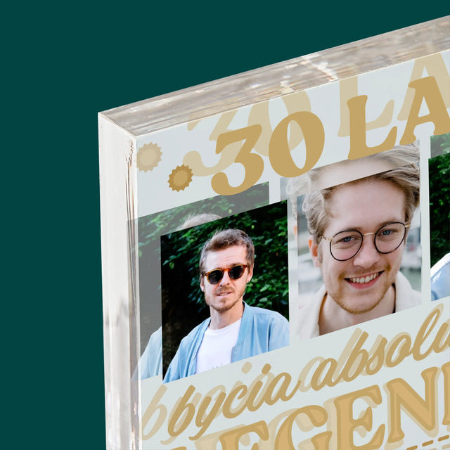 Fotokolaż: 30 Lat Bycia Legendą - Blok Akrylowy z Nadrukiem