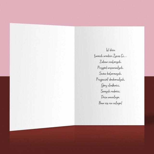 Fotokolaż: Różowe Urodziny - Kartka z Życzeniami