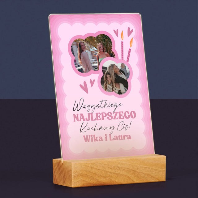Fotokolaż: Różowe Urodziny - Wydruk Na Szkle Akrylowym