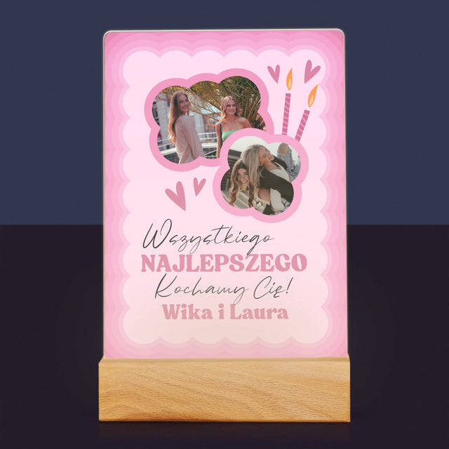 Fotokolaż: Różowe Urodziny - Wydruk Na Szkle Akrylowym