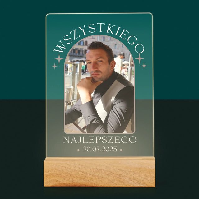 Zdjęcie i Podpis: Stylowe Urodziny - Wydruk Na Szkle Akrylowym