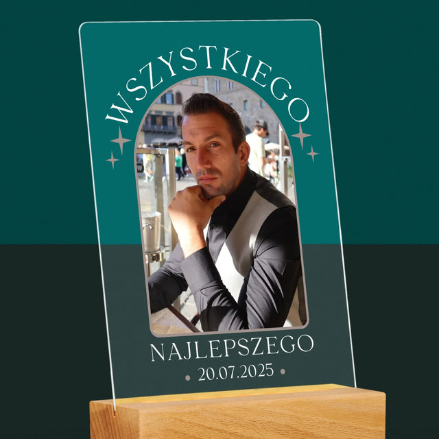 Zdjęcie i Podpis: Stylowe Urodziny - Wydruk Na Szkle Akrylowym