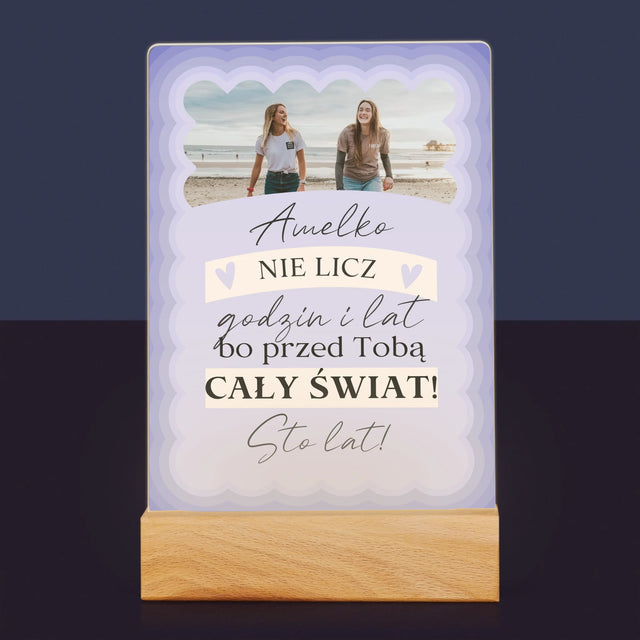 Zdjęcie i Podpis: Nie Licz Godzin i Lat - Wydruk Na Szkle Akrylowym