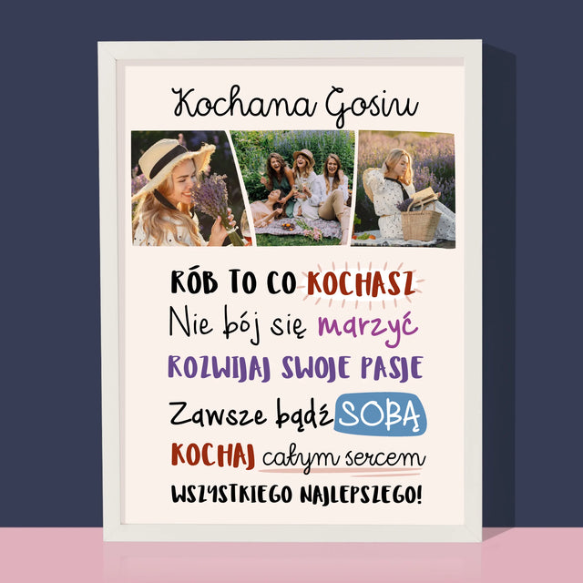 Fotokolaż: Urodziny Życzenia - Wydruk Obramowany