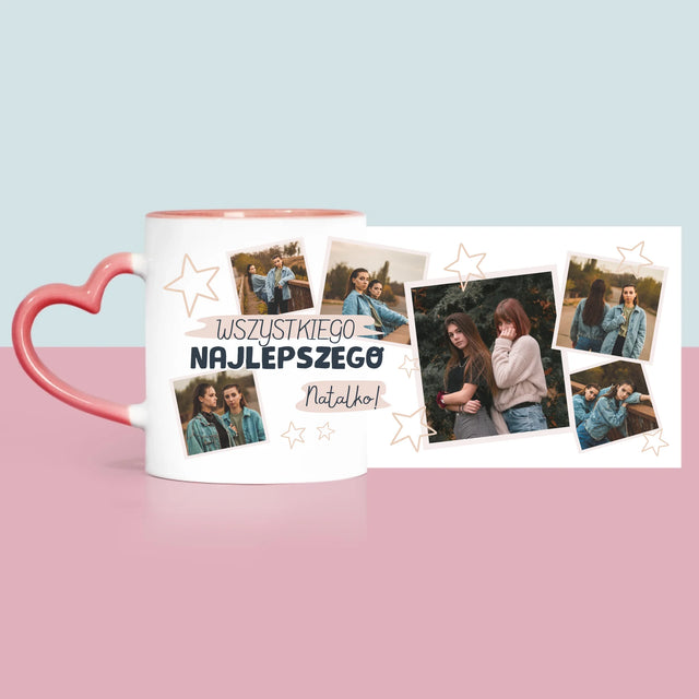 Fotokolaż: Wszystkiego Najlepszego Gwiazdki - Kubek z Nadrukiem