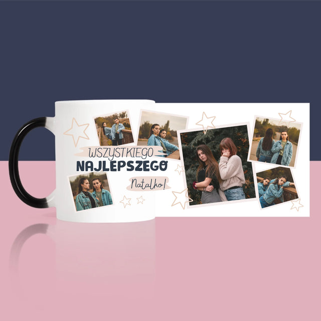 Fotokolaż: Wszystkiego Najlepszego Gwiazdki - Kubek z Nadrukiem