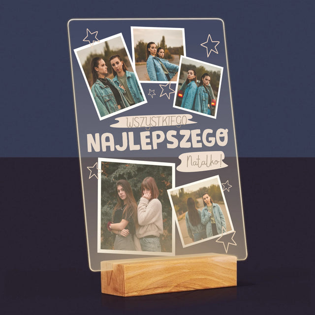 Fotokolaż: Wszystkiego Najlepszego Gwiazdki - Wydruk Na Szkle Akrylowym