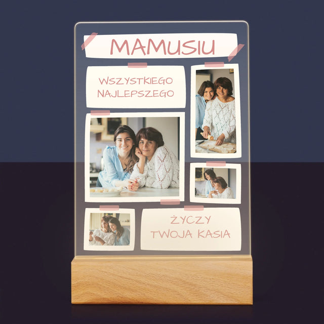 Fotokolaż: Mamusiu Wszystkiego Najlepszego - Wydruk Na Szkle Akrylowym
