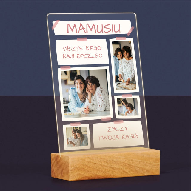 Fotokolaż: Mamusiu Wszystkiego Najlepszego - Wydruk Na Szkle Akrylowym