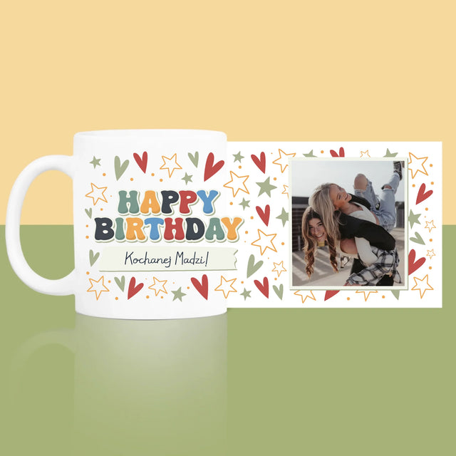 Zdjęcie i Podpis: Happy Birthday - Kubek z Nadrukiem