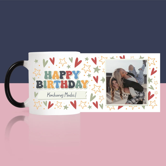 Zdjęcie i Podpis: Happy Birthday - Kubek z Nadrukiem