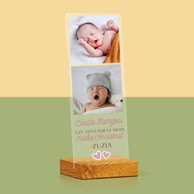 Fotokolaż: Czy Zostaniesz Moją Chrzestną - Zdjęcie Na Szkle Akrylowym Fotobudka