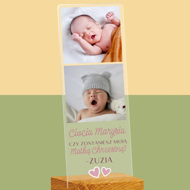 Fotokolaż: Czy Zostaniesz Moją Chrzestną - Zdjęcie Na Szkle Akrylowym Fotobudka