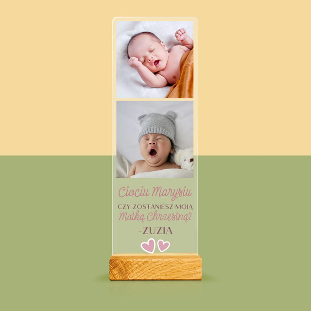Fotokolaż: Czy Zostaniesz Moją Chrzestną - Zdjęcie Na Szkle Akrylowym Fotobudka