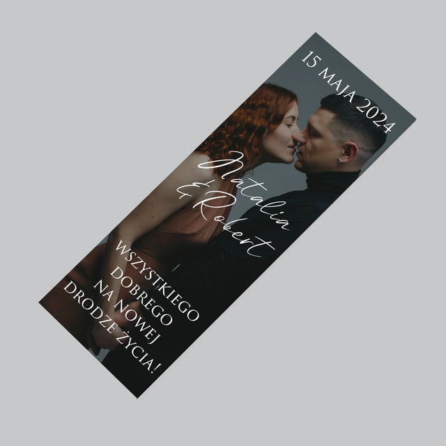 Zdjęcie i Podpis: Ślubne Zdjęcie Życzenia - Magnes Na Lodówkę