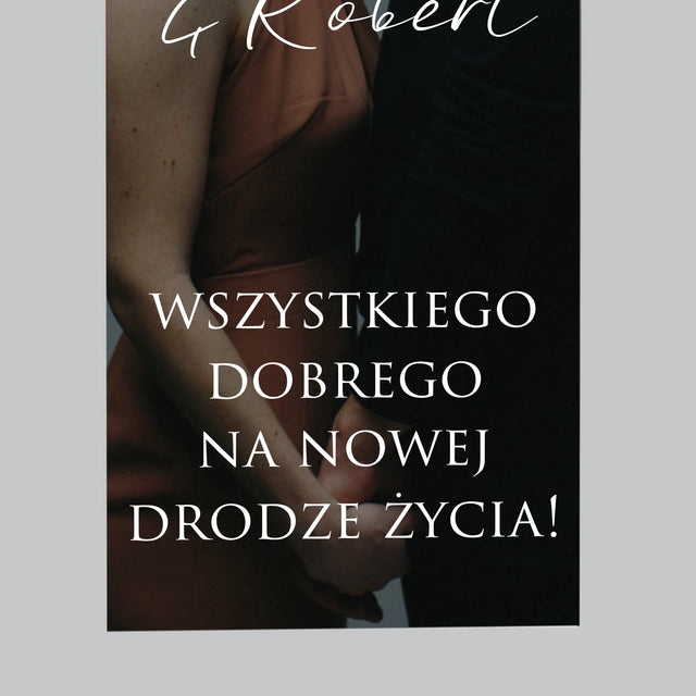 Zdjęcie i Podpis: Ślubne Zdjęcie Życzenia - Magnes Na Lodówkę