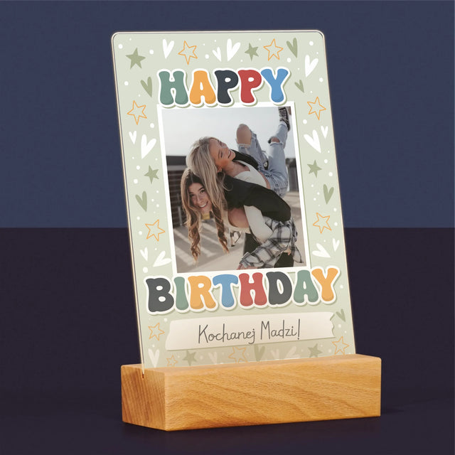 Zdjęcie i Podpis: Happy Birthday - Wydruk Na Szkle Akrylowym