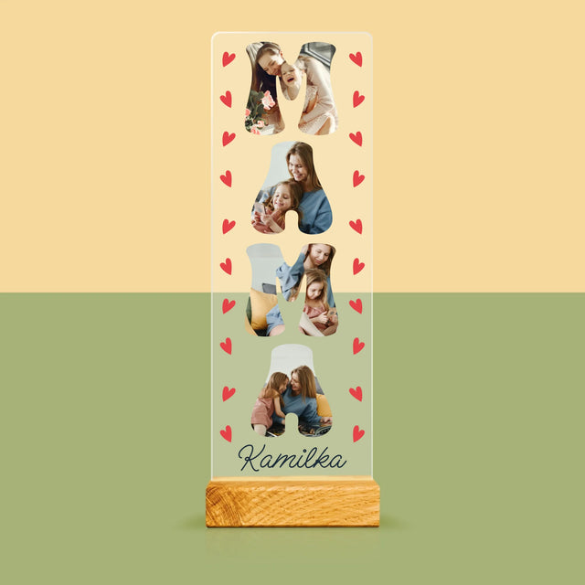 Słowo Ze Zdjęć: Mama Imię - Zdjęcie Na Szkle Akrylowym Fotobudka