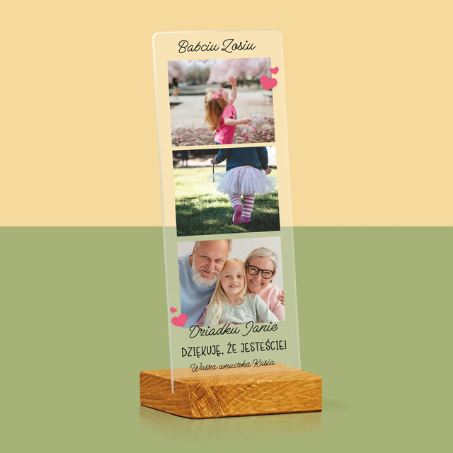 Zdjęcie i Podpis: Podziękowania Dla Dziadków - Zdjęcie Na Szkle Akrylowym Fotobudka